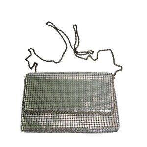 La Regale Vintage Silver Mesh Clutch Crossbody Purse